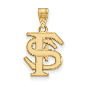 14k Gold Plated Silver Florida State Medium 'FS' Pendant