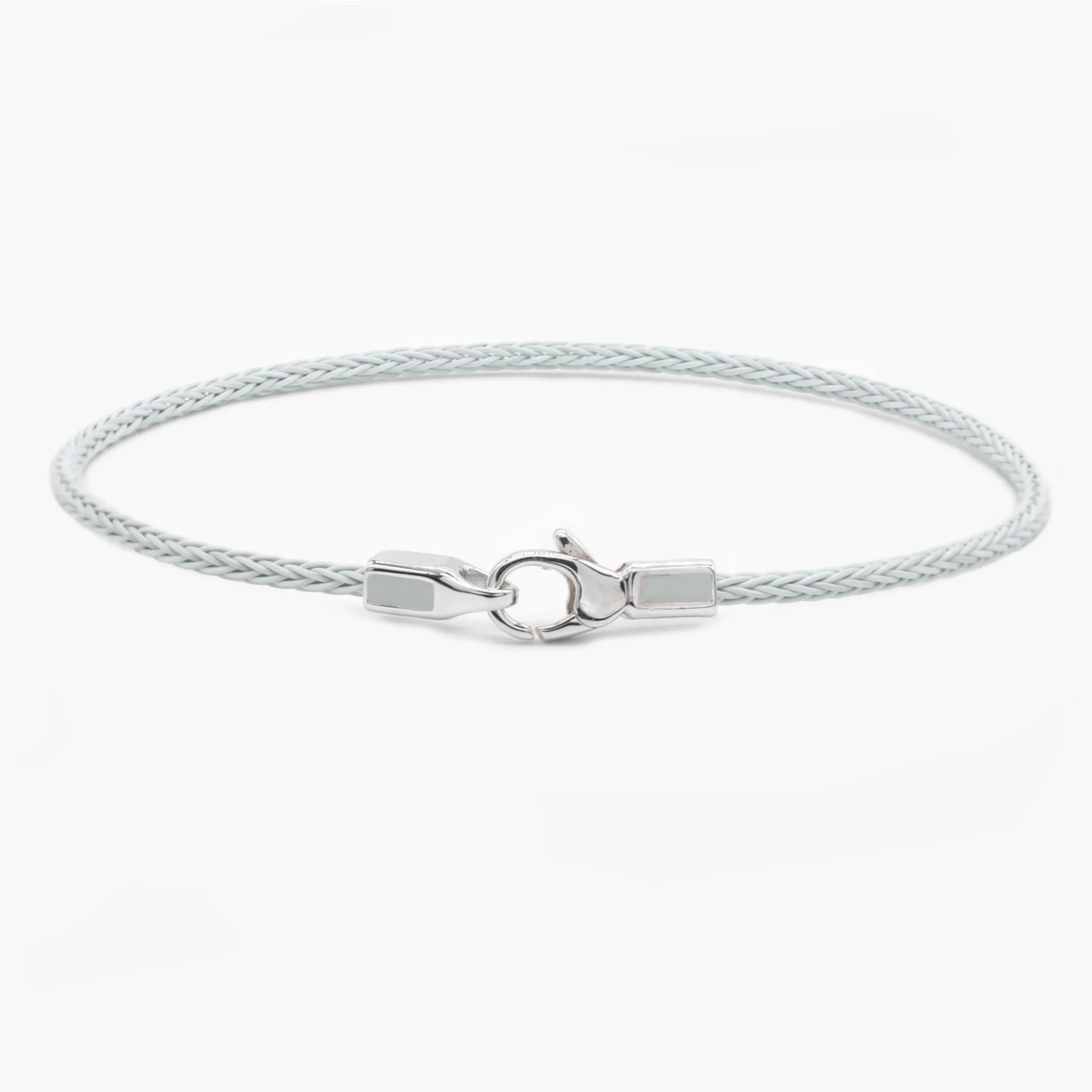 2mm Sailing Cable Bracelet With Sterling Silver Clasp (Off-White)