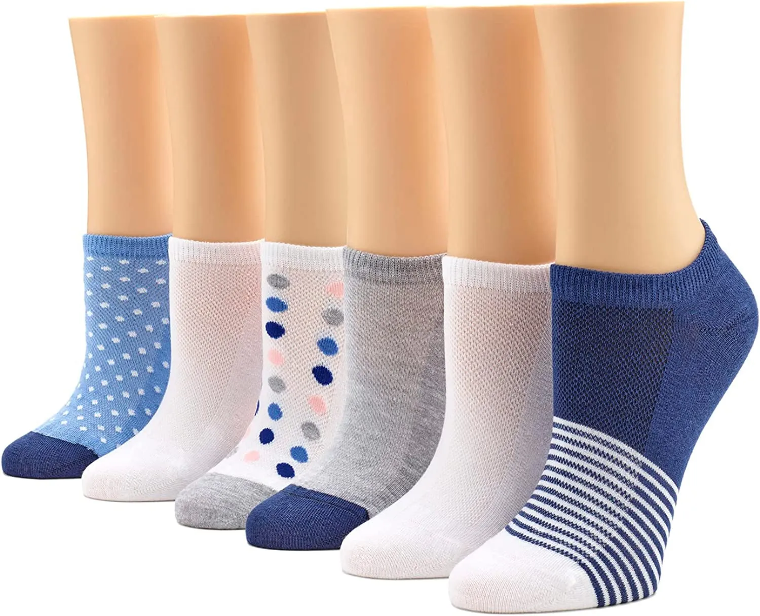 6 Pair Pack womens No Show Sock