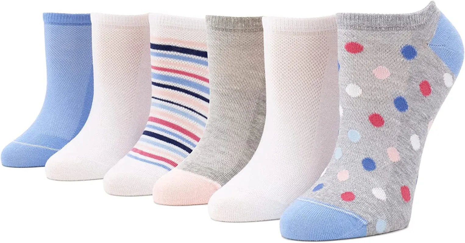 6 Pair Pack womens No Show Sock