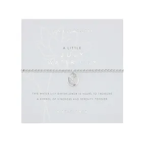 A Little 'July' Water Lily Birthflower Bracelet | Silver Plated