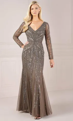 Adrianna Papell Platinum 40445 - Long Sleeve Evening Dress