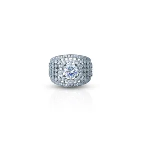 Center American Diamond Silver Ring