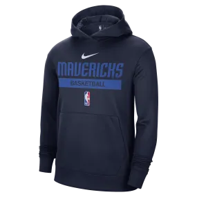 DALLAS MAVERICKS NIKE 2022-23 PRACTICE SPOTLIGHT NAVY PULLOVER HOODIE