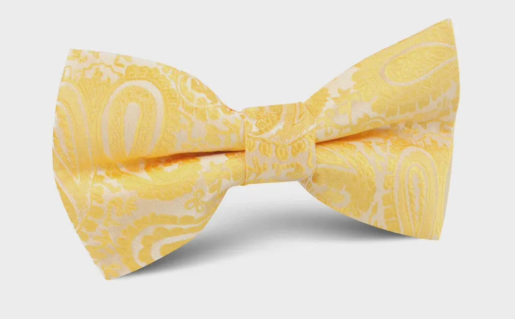 Otaa tuscan sun yellow paisley bow tie