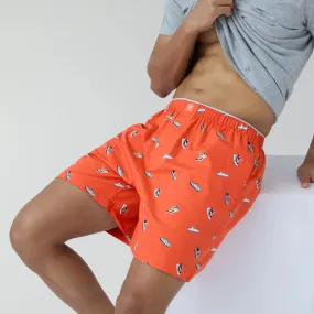 Renew Combed Cotton Boxer Shorts Orange Zest