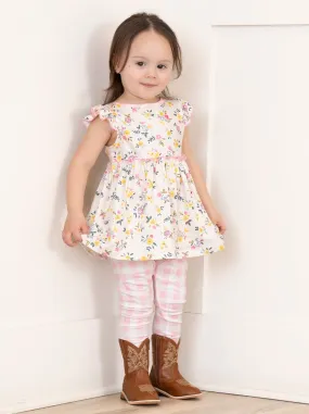 Soft Pink & Yellow Prairie Blooms Outfit